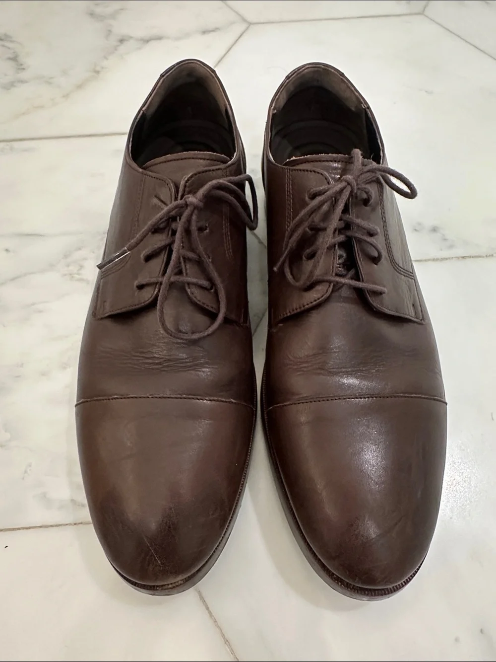 Cole Haan Men's Dark Brown Leather Cap-Toe Oxfords